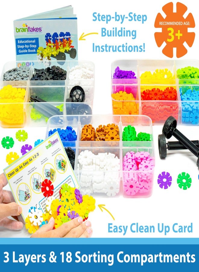 Brain Flakes 1000 Piece Sort ‘n’ Snap Set - Wheel Pieces and Special Parts Included - A Great Stem Toy for Both Boys and Girls - Image 2